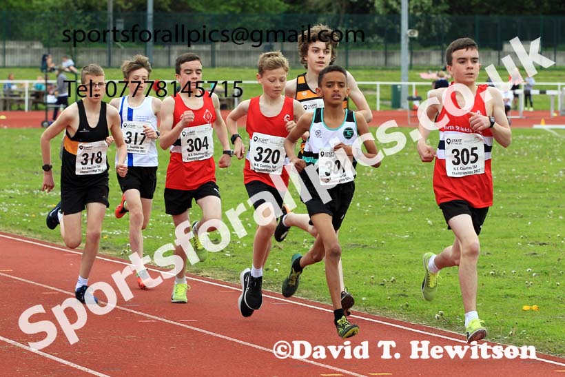Men and Boys 3000 metres, 2022 North Eastern Track and Field Champs., Middlesbrough. David T. Hewitson/Sports for All Pics